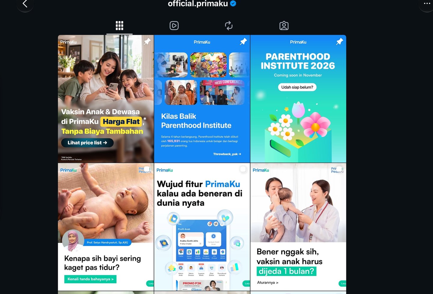 PrimaKu Instagram grid